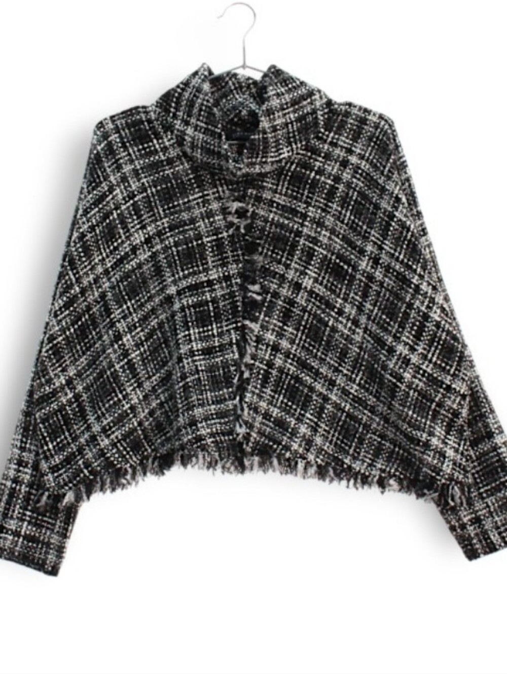 ZARA | Tweed Mock Neck Sweater
